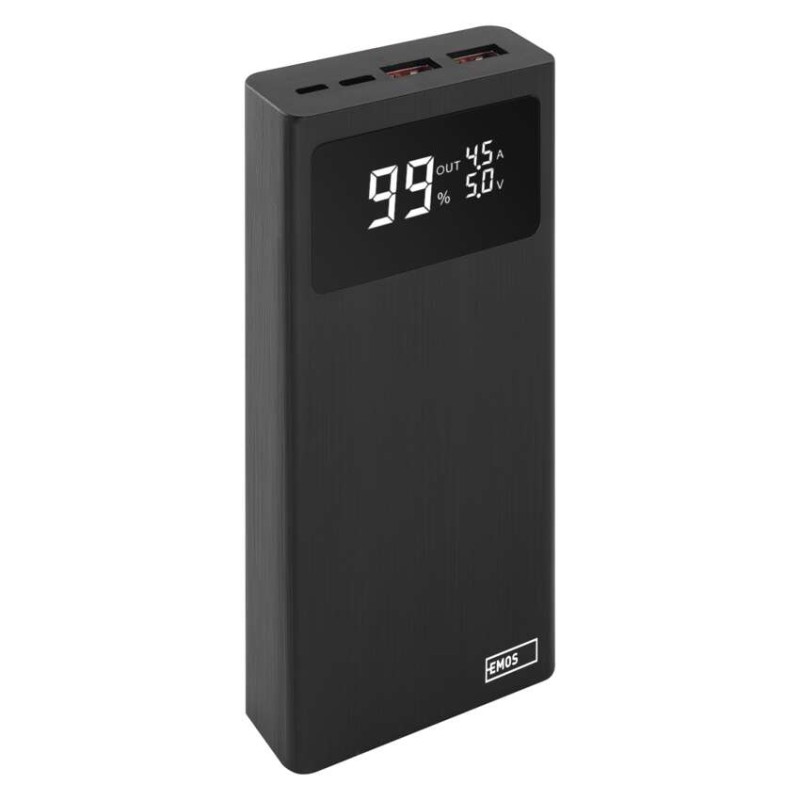 EMOS BETAQ 20 powerbank, 20 000 mAh, 22,5 W, črni