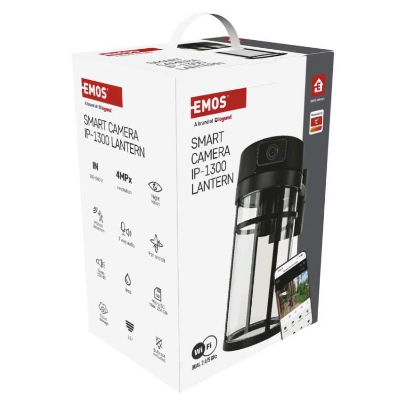 GoSmart Venkovní otočná kamera IP-1300 LANTERN s WiFi a světlem, černá