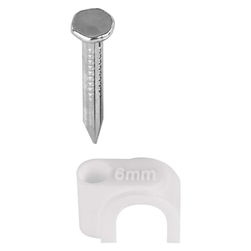 Kabelová příchytka 6 mm, bílá, 50 ks