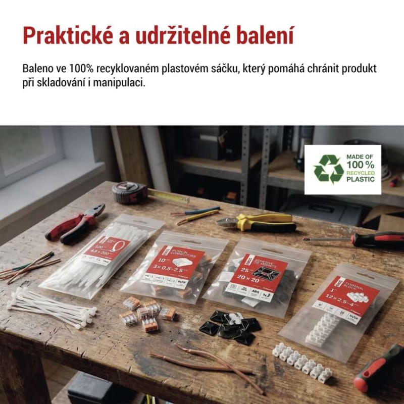 Kabelová příchytka 10 mm, černá, 50 ks