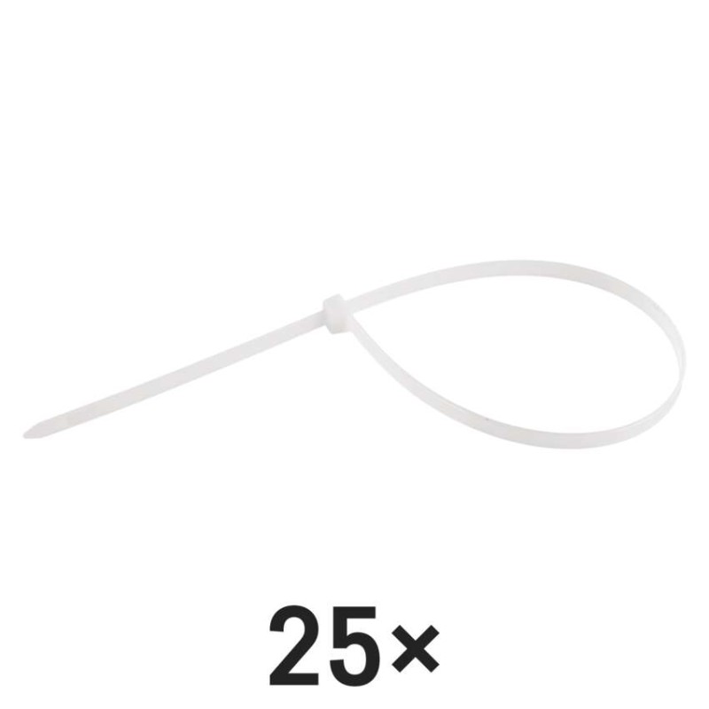 Stahovací páska 450×7,6 mm, bílá, 25 ks