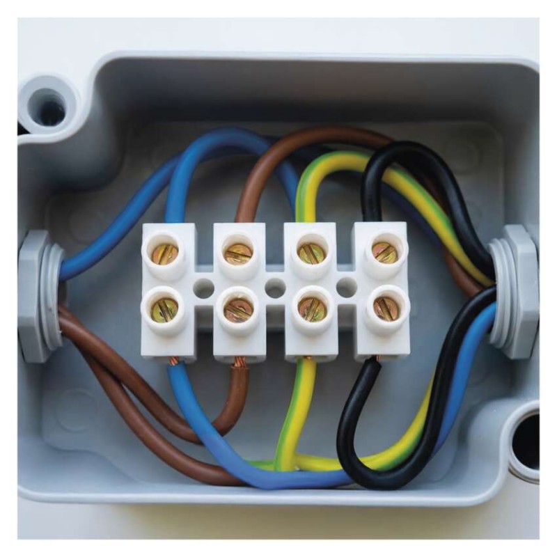 Šroubová svorkovnice 12× 6–10 mm2, 450 V, bílá, 10 ks