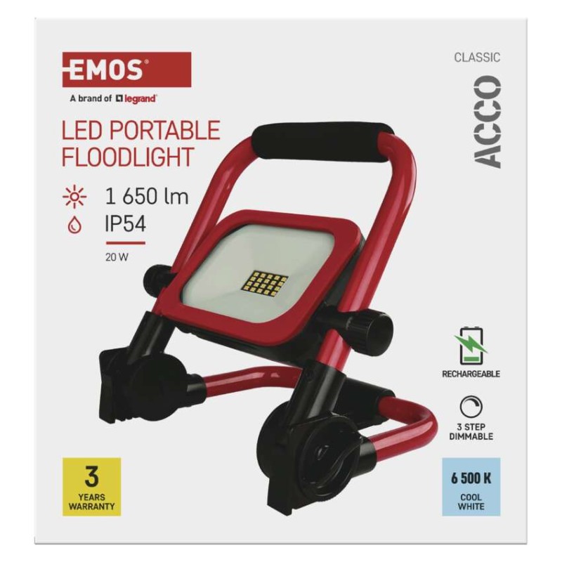 EMOS Profi LED reflektor ACCO 20W 1650lm IP54 hideg fehér