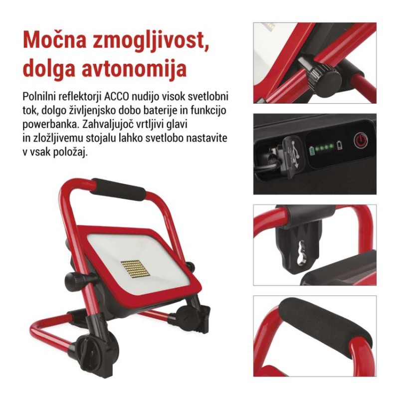 LED reflektor polnilni ACCO 50W CW