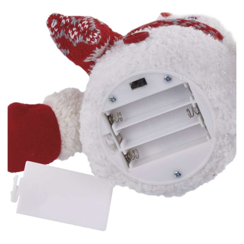 LED karácsonyi világító hóember, 25 cm, 3x AAA, beltéri, meleg fehér, időzítő