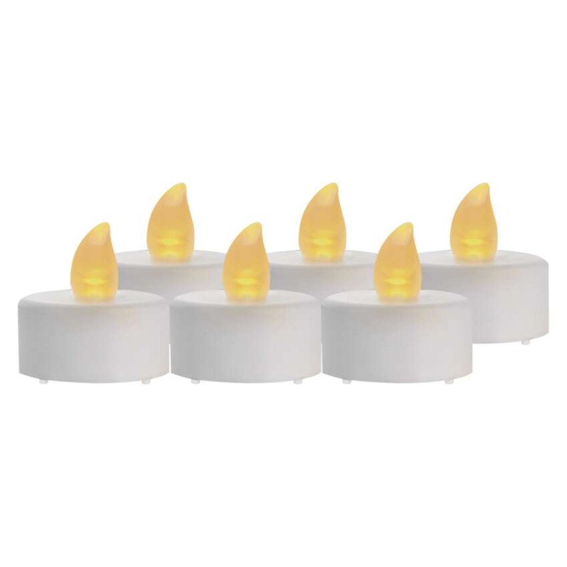 LED dekoracija – arbatžolė, balta, CR2032, vidaus, vintažinė, 6 vnt.