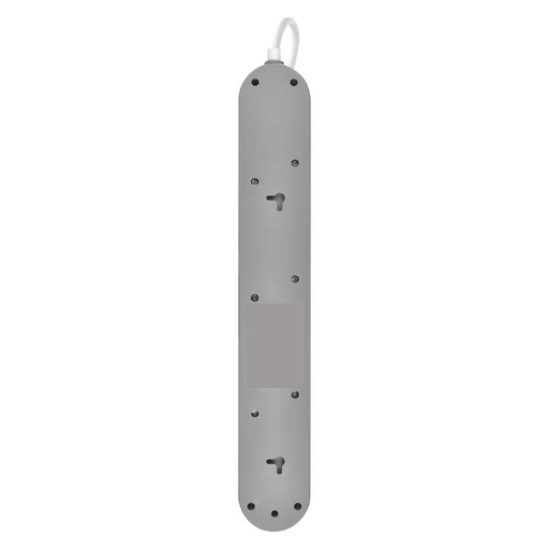 Steckdosenleiste 3 m / 5 Steckdosen / Schalter / weiß-grau / 1×USB-A + 1×USB-C / 1,5 mm2