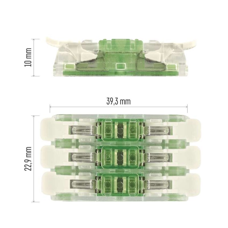 Liniowa złączka z dźwigniami 6× 0,2–4 mm2, 10 szt