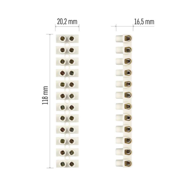 Listwa zaciskowa 6–10 mm2, biała, 10 szt