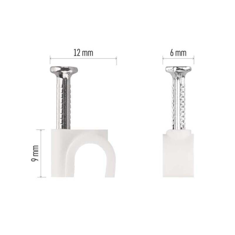 Káblová príchytka 6 mm, biela, 50 ks