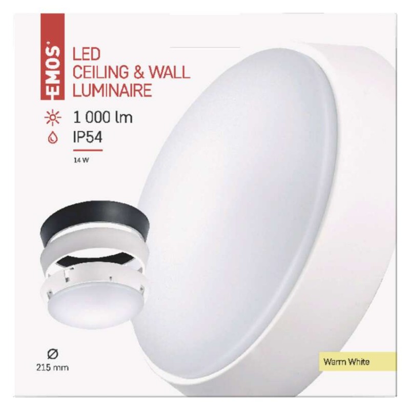 LED šviestuvas ZURI 22 cm, 14 W, šiltai baltas, IP54
