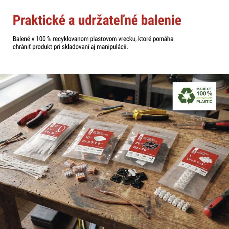 Skrutková svorkovnica 12× 4–6mm2, 450 V, biela, 10 ks