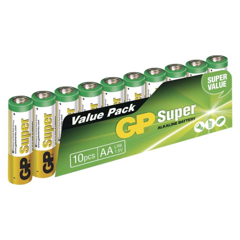 Alkalická batéria GP Super LR6 (AA), 10 ks