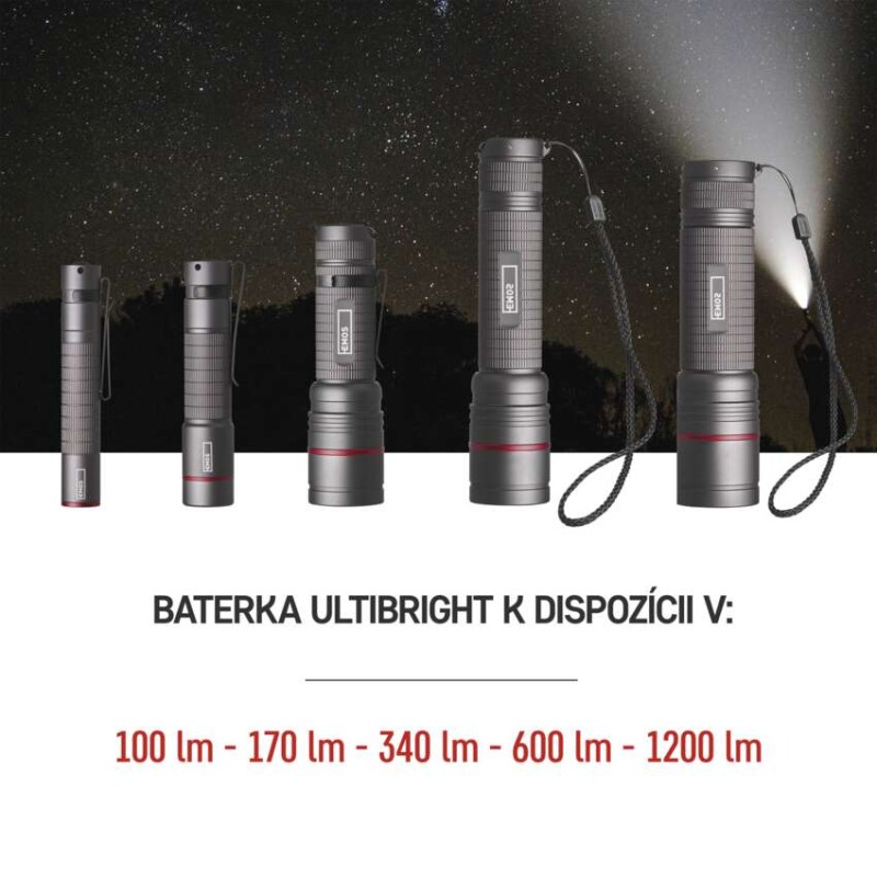 CREE LED kovové svietidlo Ultibright 50, 100lm, 1xAAA