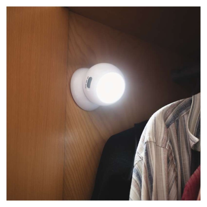 Lampka nocna LED 3x AAA, z czujnikiem ruchu i zmierzchu, magnes 