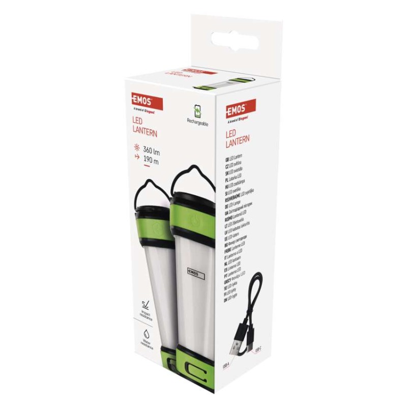SMD LED+LED kempinga laterna P4009, 360 lm, Li-Pol 4000 mAh