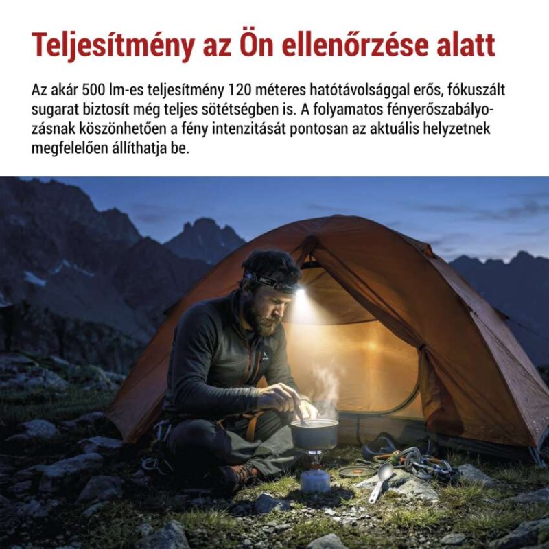 EMOS LED Fejlámpa tölthető P3544, 500 lm, 120 m, Li-Ion 800 mAh
