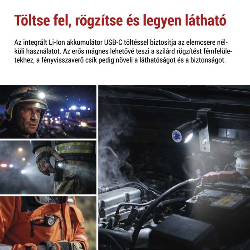 EMOS LED Fejlámpa tölthető P3544, 500 lm, 120 m, Li-Ion 800 mAh