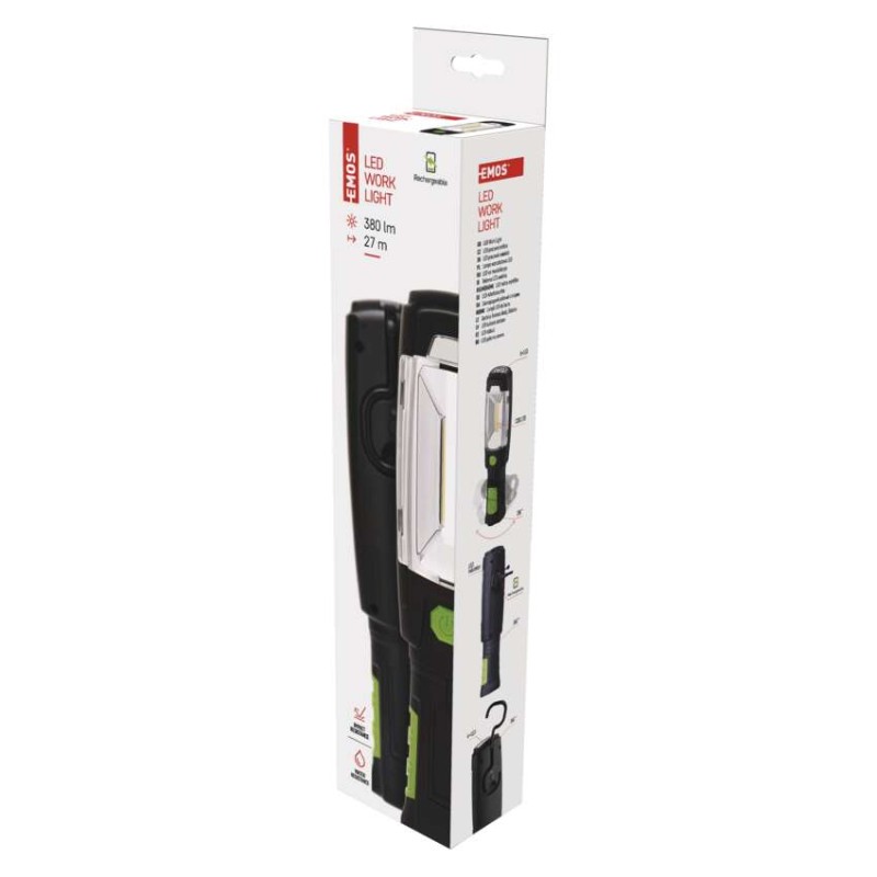 COB LED + LED aufladbare Arbeitsleuchte P4518, 380 lm,2500 mAh