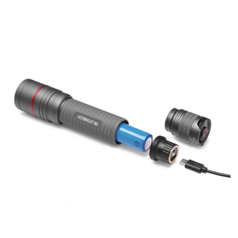 CREE LED Aufladbare Metall-Taschenlampe Ultibright 80, 600lm