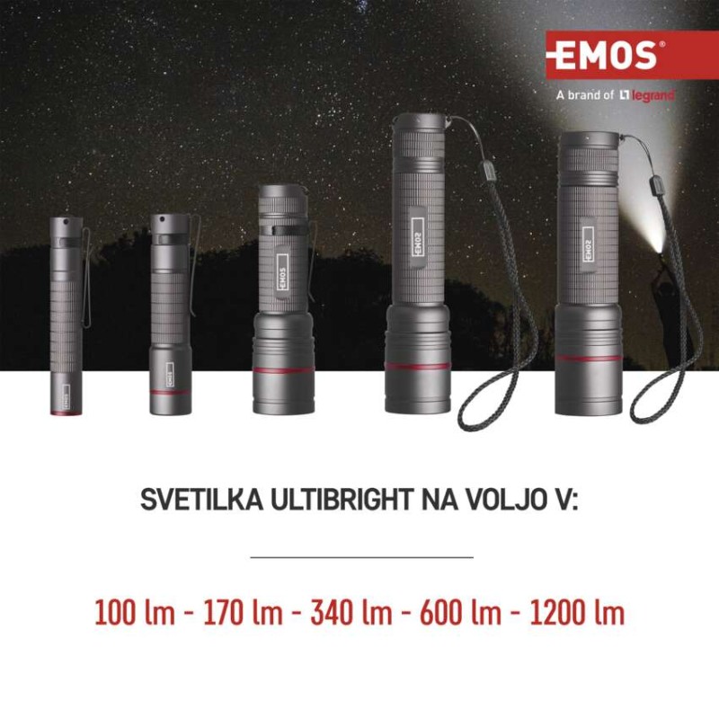 CREE LED Polnilna svetilka kovinska Ultibright 90, 1200lm
