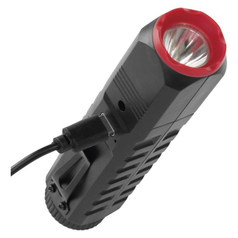 Wiederaufladbare LED-Taschenlampe aus Kunststoff P4720, 120 lm, 10 STCK., display box