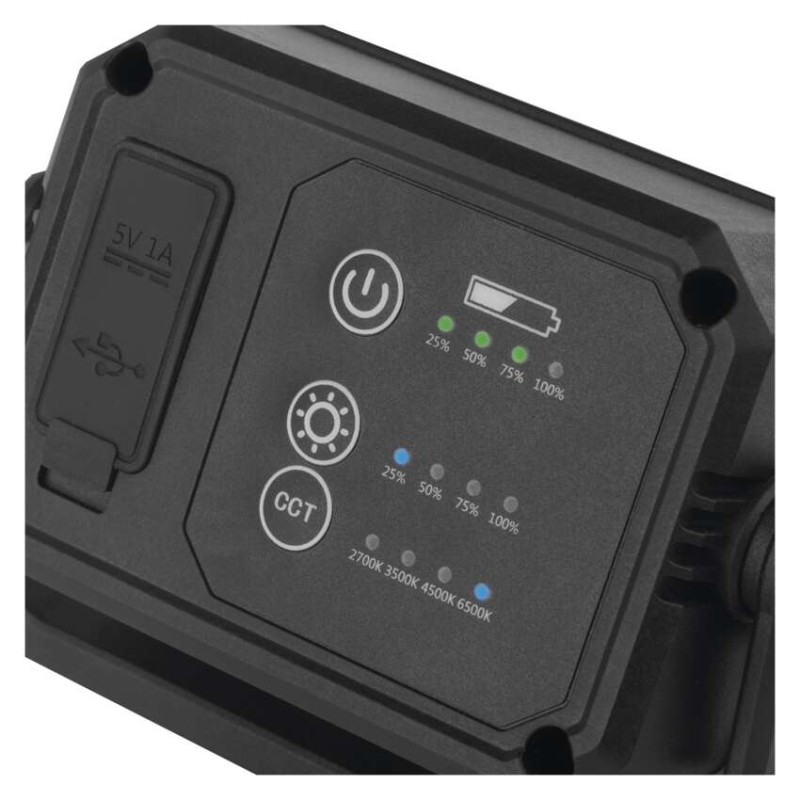 COB LED uzlādējama lampa darbam P4542, 900 lm, 4400 mAh