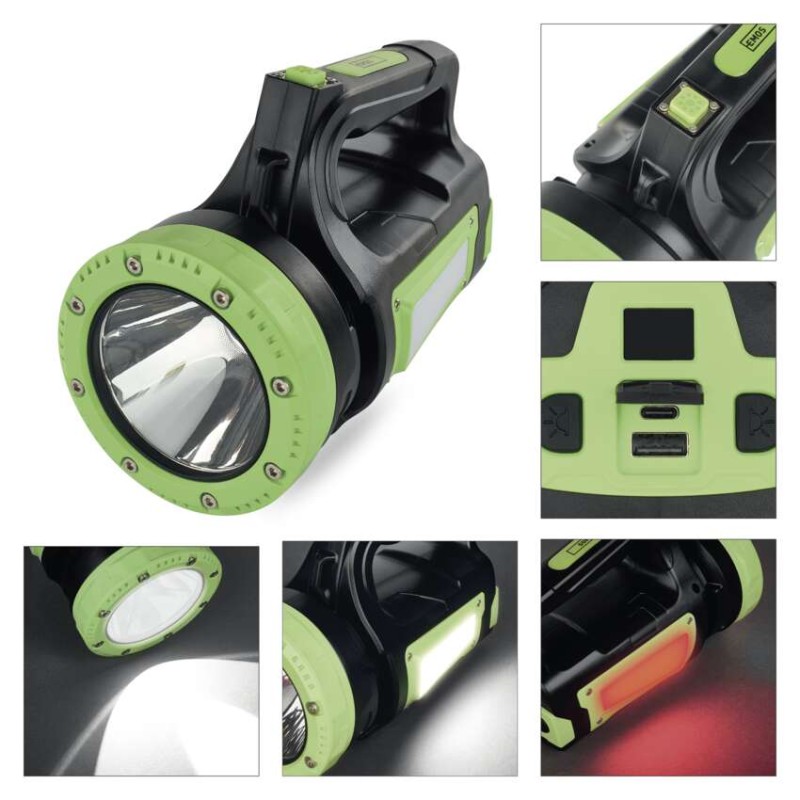 Latarka ładowalna LED + LED COB, 850 lm, 8000 mAh
