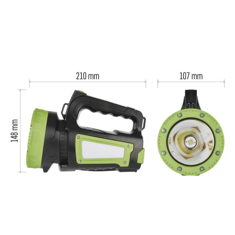 Latarka ładowalna LED + LED COB, 850 lm, 8000 mAh
