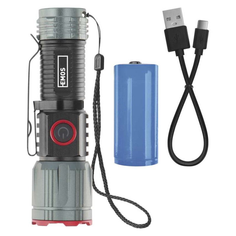 LED Polnilna svetilka kovinska 300 lm, 700 mAh