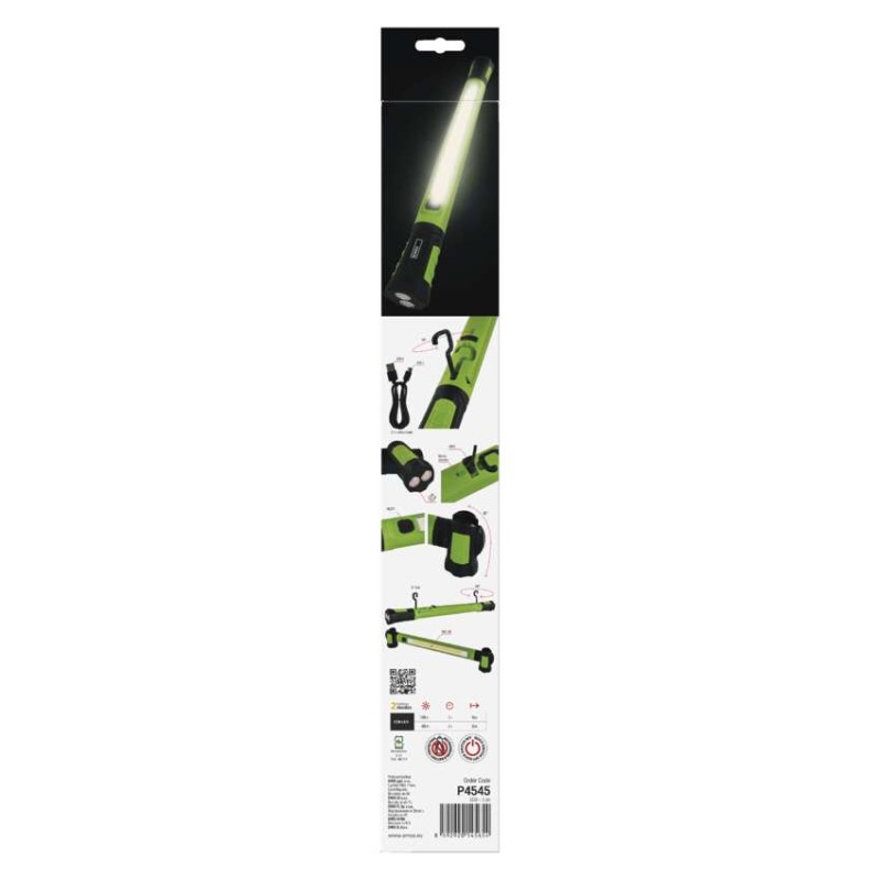 COB LED újratölthető zseblámpa P4545, 1000 lm, 2600 mAh
