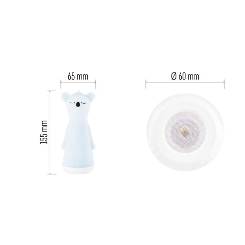 LED silikonska svetilka z nočno lučjo P2316, 25 lm, 1200 mAh