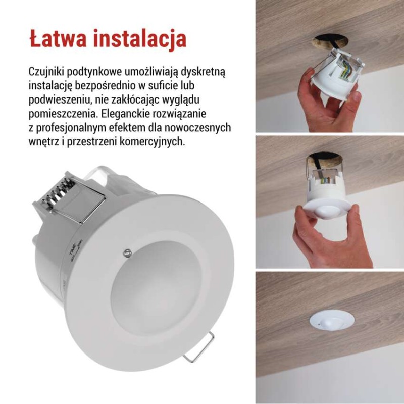 Czujnik mikrofalowy (czujnik ruchu) IP20 1200 W, biały