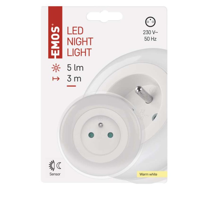 Lampka nocna LED do gniazdka 230 V z czujnikiem