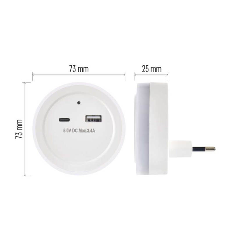 LED noční světlo P3323 s fotosenzorem do zásuvky