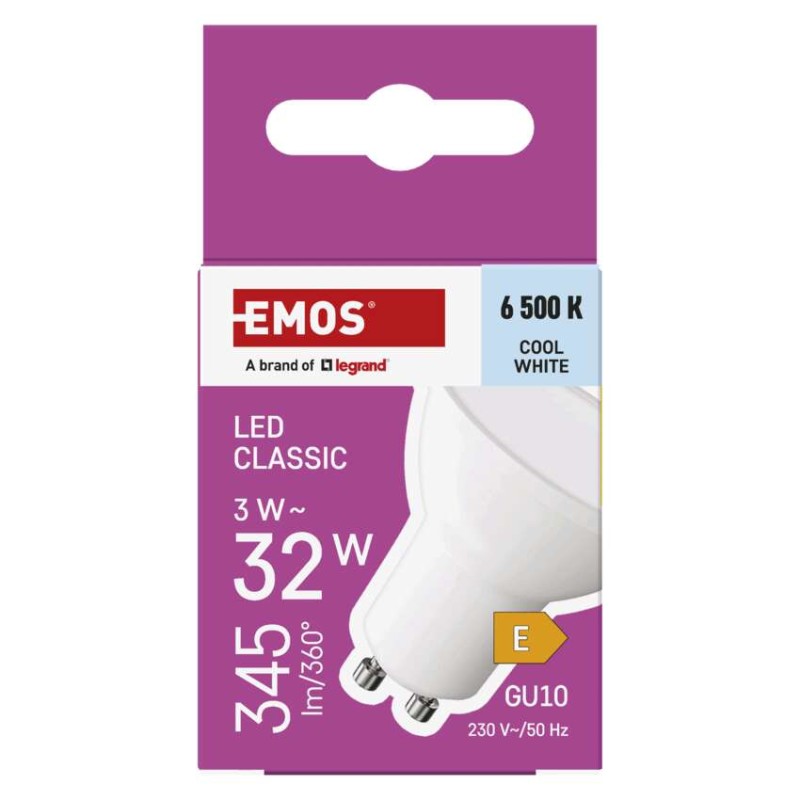 Żarówka LED Classic MR16 / GU10 / 3 W (32 W) / 345 lm / zimna biel