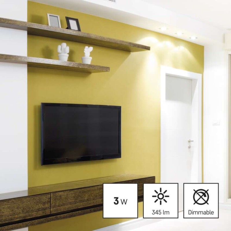 LED žarnica Classic MR16 srebro/ GU10 / 3 W (32 W) / 345 lm / Hladna bela