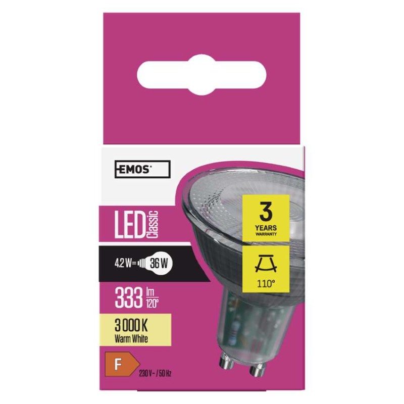 LED Lampe Classic MR16 / GU10 / 4,2 W (36 W) / 333 lm / Warmweiß