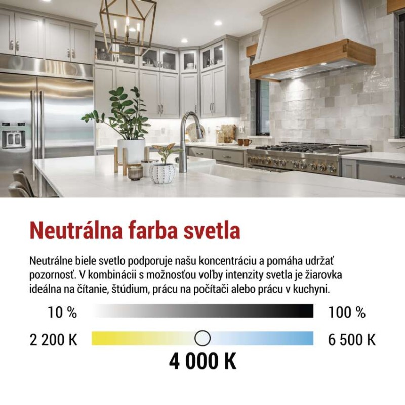 LED žiarovka Classic MR16 / GU10 / 7 W (60 W) / 800 lm / neutrálna biela / krokovo stmiev.
