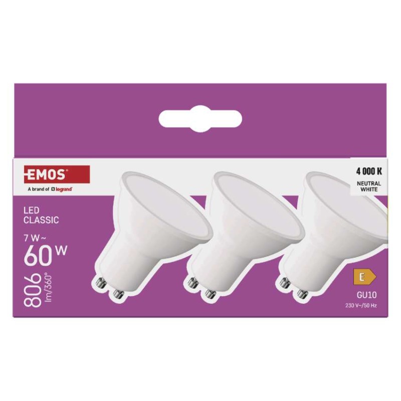 LED spuldze Classic MR16 / GU10 / 7 W  (60 W) / 806 lm / Neitrāli balta