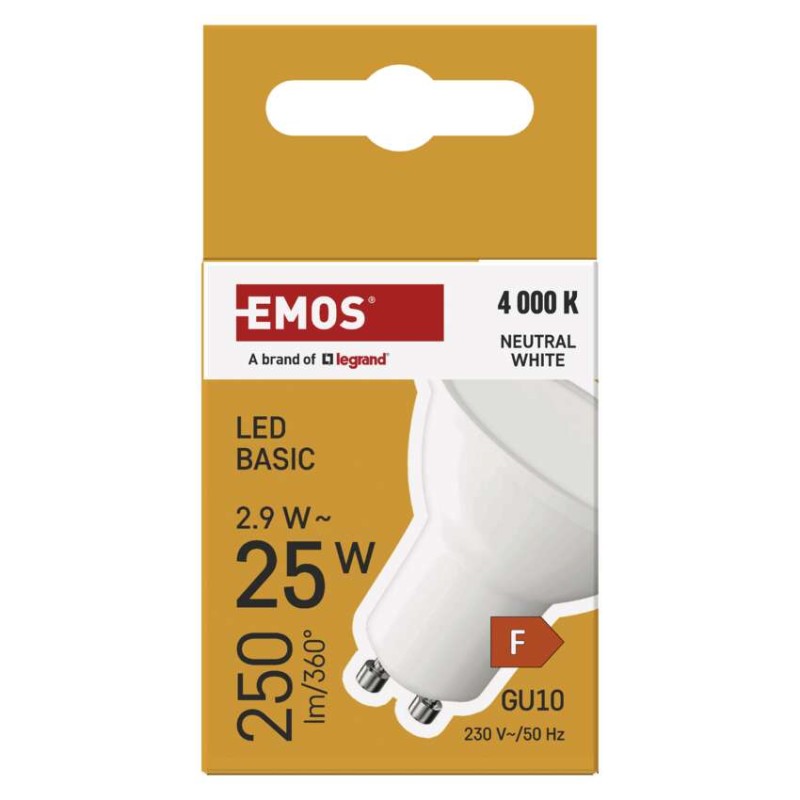 Żarówka LED Basic MR16 / GU10 / 2,9 W (25 W) / 250 lm / neutralna biel