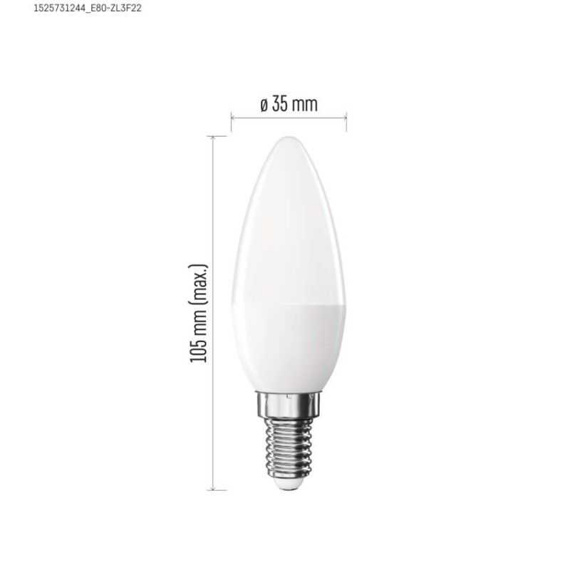 LED Lampe Basic Candle / E14 / 5,5 W (40 W) / 470 lm / Warmweiß