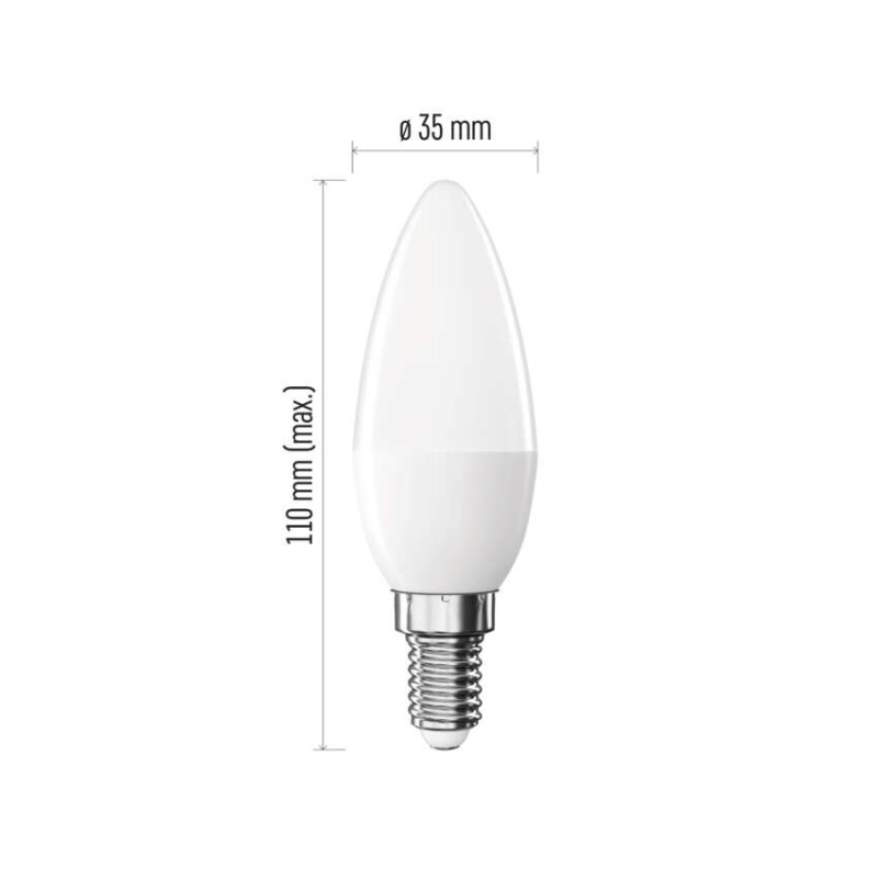 LED Lampe Basic Candle E14 / 8,8 W (60 W) / 806 lm / Warmweiß