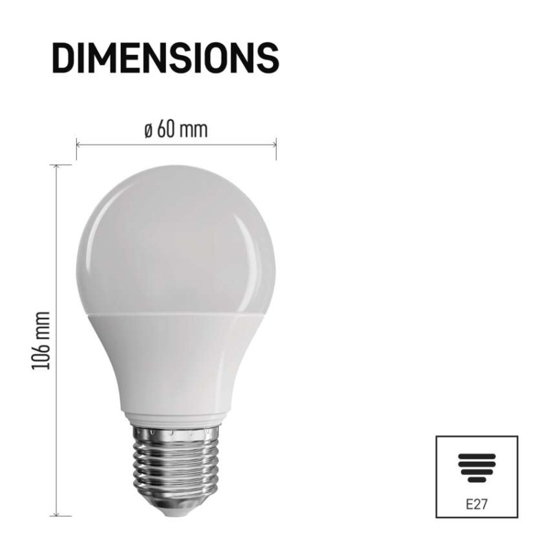 LED žiarovka Classic A60 / E27 / 5,2 W (40 W) / 470 lm / teplá biela
