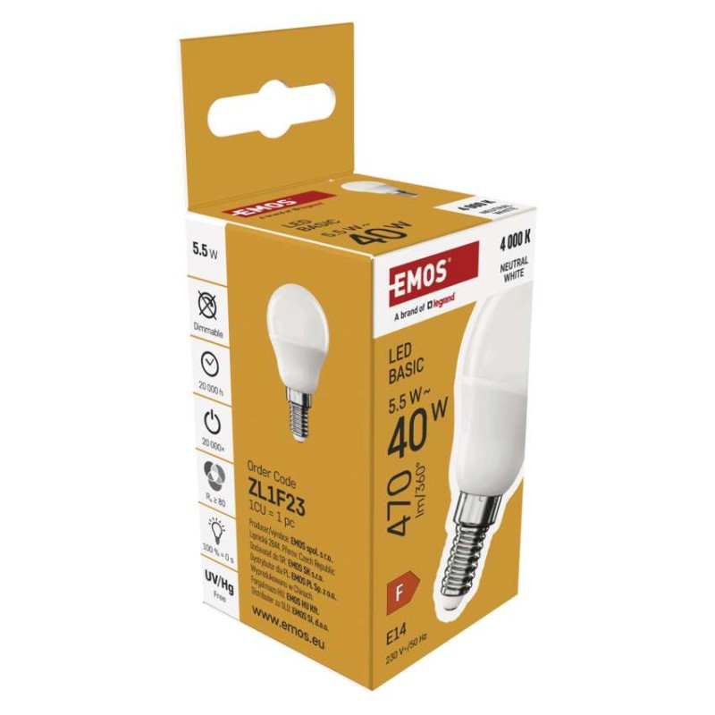 LED Lampe Basic Mini Globe / E14 / 5,5 W (40 W) / 470 lm / Neutral Weiß