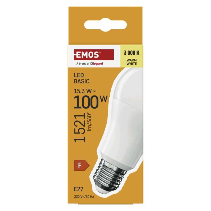 LED žarnica Basic A60 / E27 / 15,3 W (100 W) / 1521 lm / Toplo bel