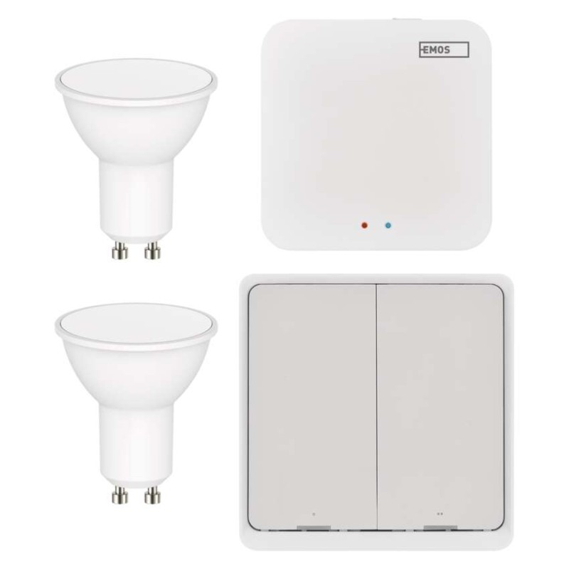 Sada GoSmart: 2x LED žiarovka GU10 / 4,8 W / RGB / Zigbee, 1x ovládač scén, 1xZigBee brána