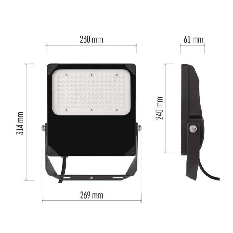 LED reflektor ASIMO asymmetric 100W, NW, črni