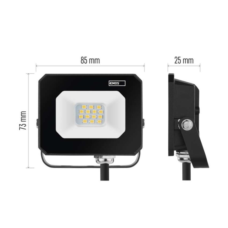 LED reflektor SIMPO 10 W, černý, neutrální bílá