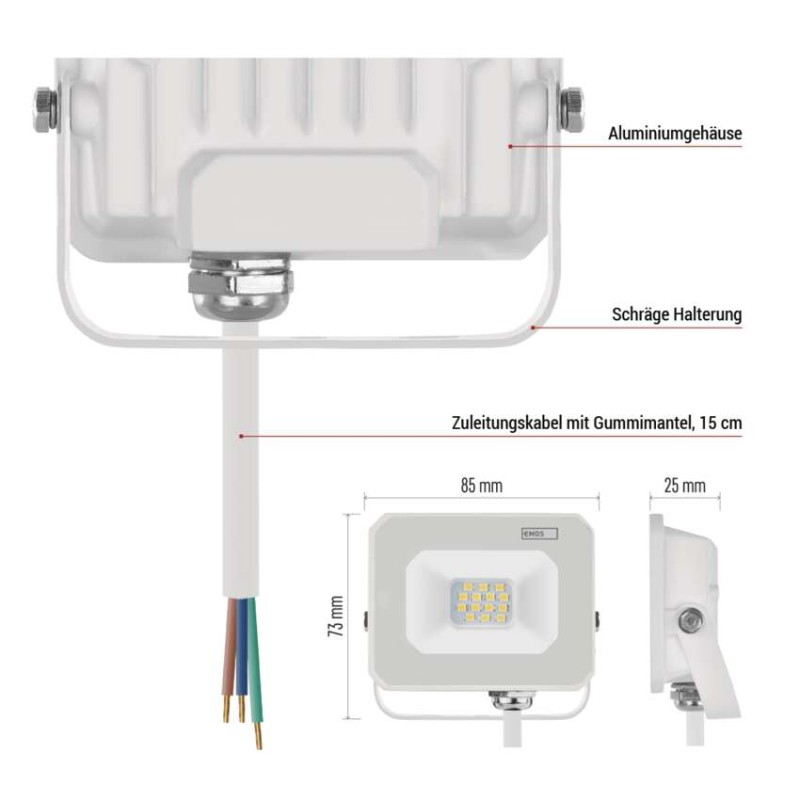 LED reflektor SIMPO 10 W, weiß, neutralweiß